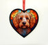 Cockapoo Apricot Stained Glass Effect Heart Suncatcher